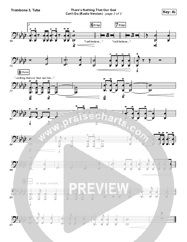 There's Nothing That Our God Can't Do (Radio) Trombone 3/Tuba (Passion / Kristian Stanfill)