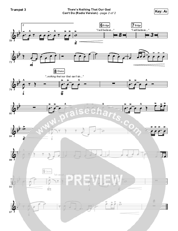 There's Nothing That Our God Can't Do (Radio) Trumpet 3 (Passion / Kristian Stanfill)