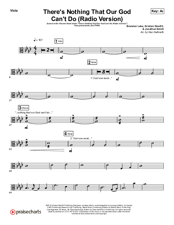 There's Nothing That Our God Can't Do (Radio) Viola (Passion / Kristian Stanfill)