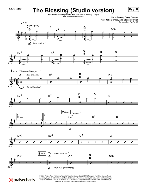 The Blessing (Studio) Acoustic Guitar (Kari Jobe / Cody Carnes)