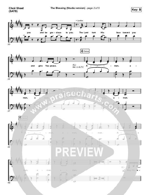 The Blessing (Studio) Choir Sheet (SATB) (Kari Jobe / Cody Carnes)