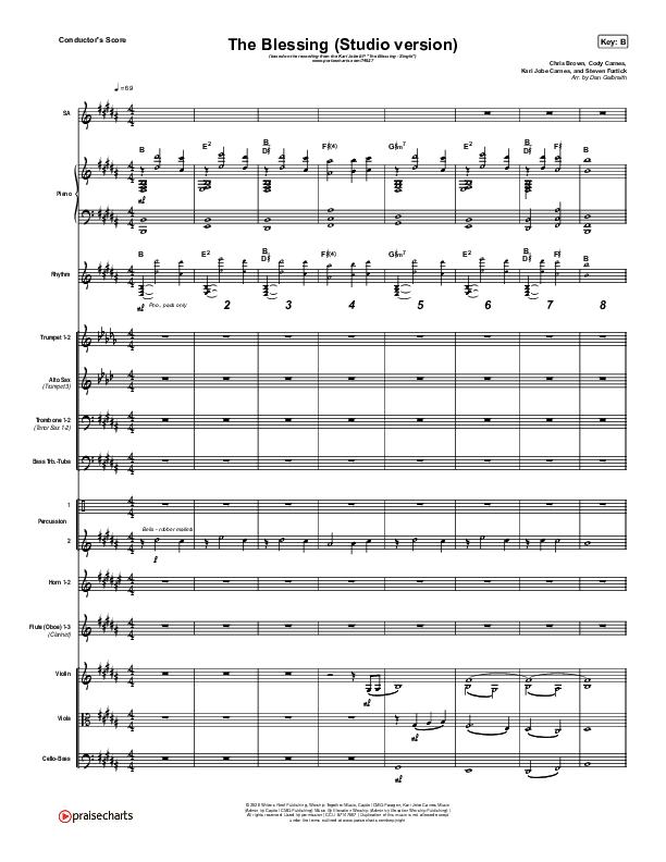 The Blessing (Studio) Conductor's Score (Kari Jobe / Cody Carnes)