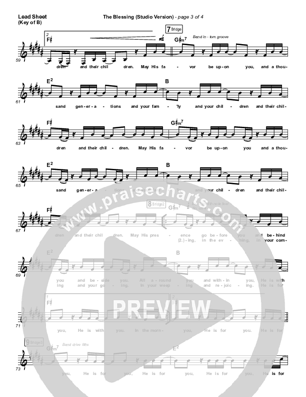 The Blessing (Studio) Lead Sheet (Melody) (Kari Jobe / Cody Carnes)