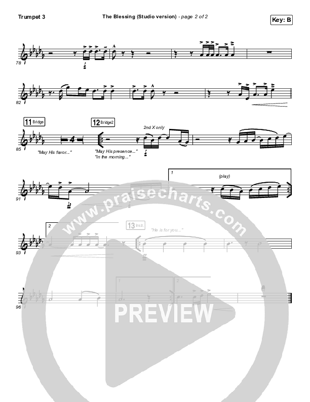 The Blessing (Studio) Trumpet 3 (Kari Jobe / Cody Carnes)