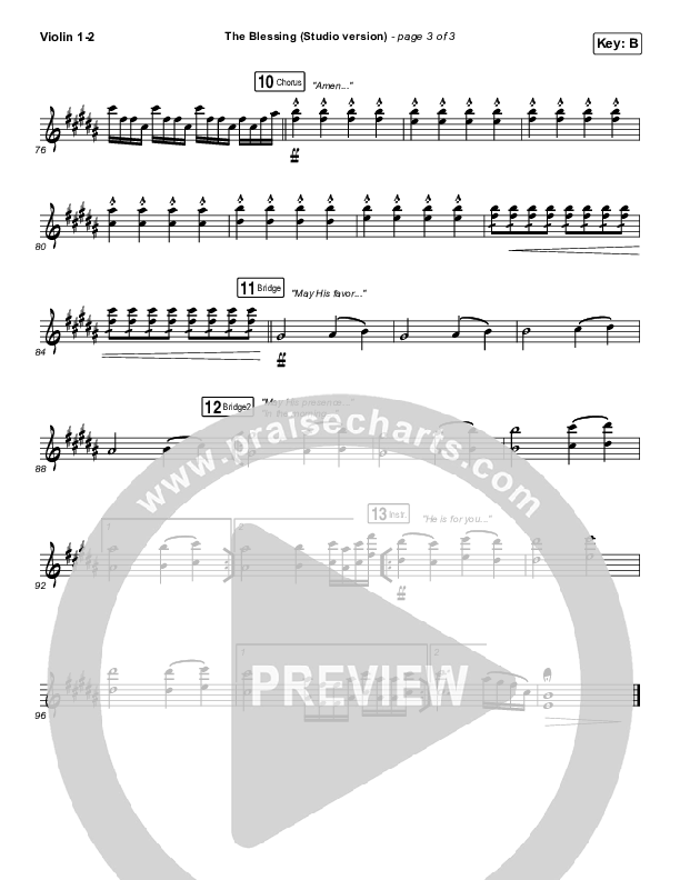 The Blessing (Studio) Violin 1/2 (Kari Jobe / Cody Carnes)