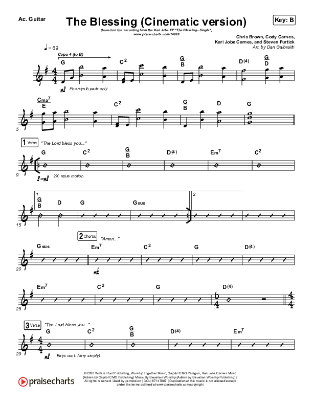 The Blessing (Cinematic) Acoustic Guitar (Kari Jobe / Cody Carnes)