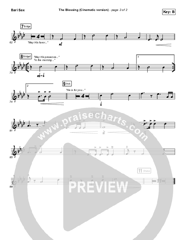 The Blessing (Cinematic) Bari Sax (Kari Jobe / Cody Carnes)