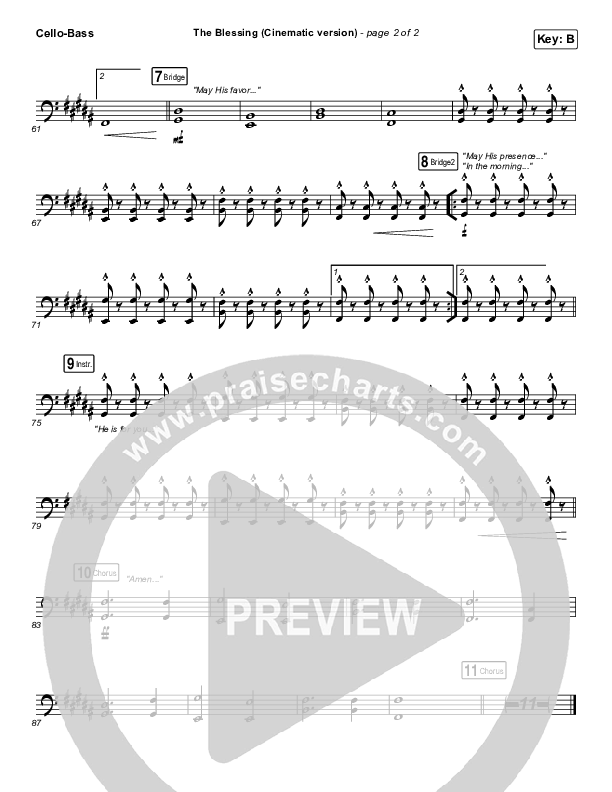 The Blessing (Cinematic) Cello/Bass (Kari Jobe / Cody Carnes)