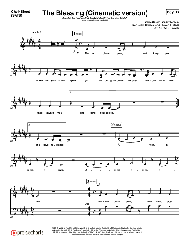 The Blessing (Cinematic) Choir Vocals (SATB) (Kari Jobe / Cody Carnes)