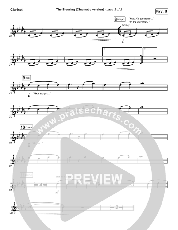 The Blessing (Cinematic) Clarinet (Kari Jobe / Cody Carnes)