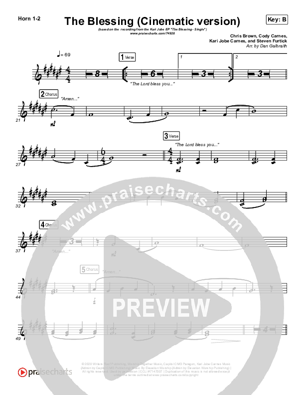 The Blessing (Cinematic) Brass Pack (Kari Jobe / Cody Carnes)