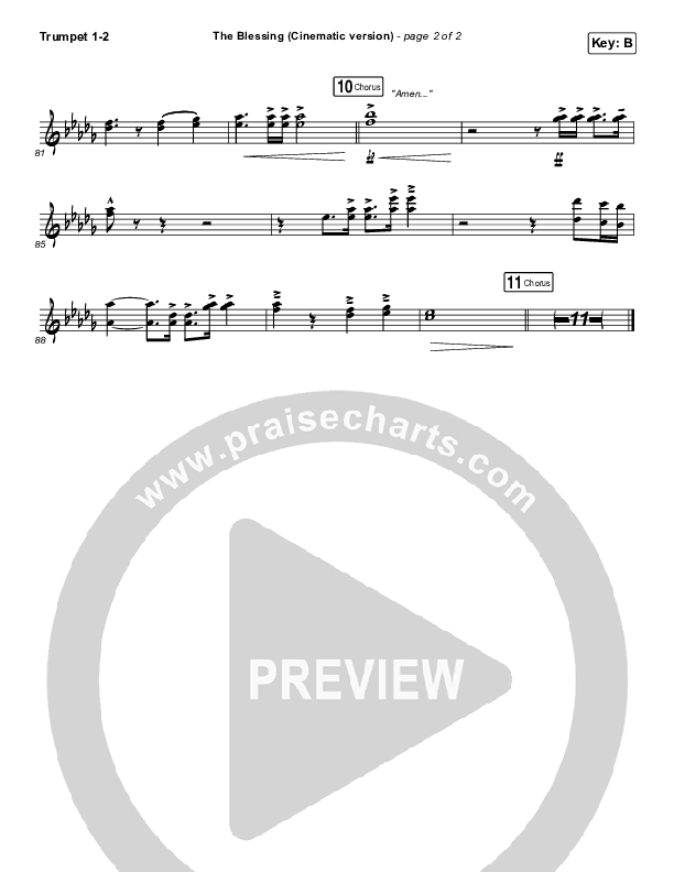 The Blessing (Cinematic) Trumpet 1,2 (Kari Jobe / Cody Carnes)