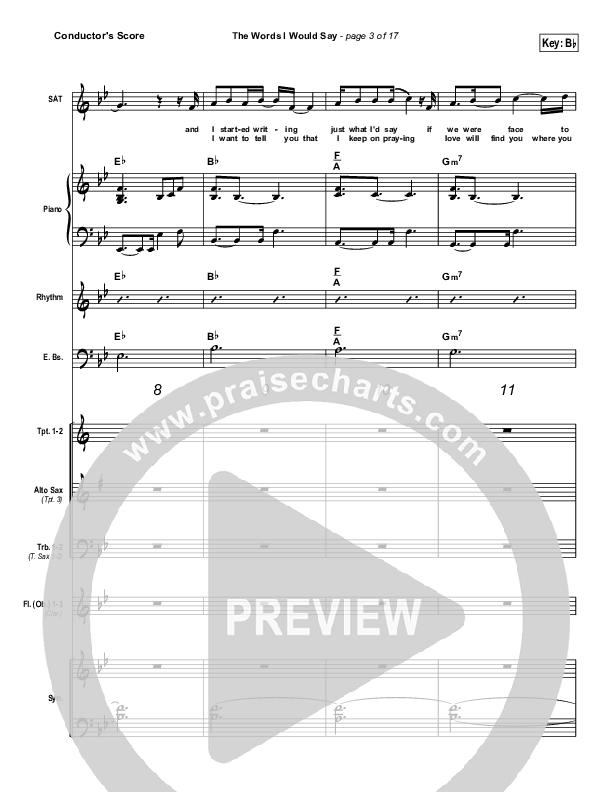 The Words I Would Say Conductor's Score (Sidewalk Prophets)