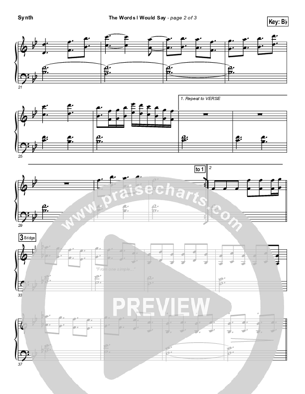 The Words I Would Say Synth Strings (Sidewalk Prophets)