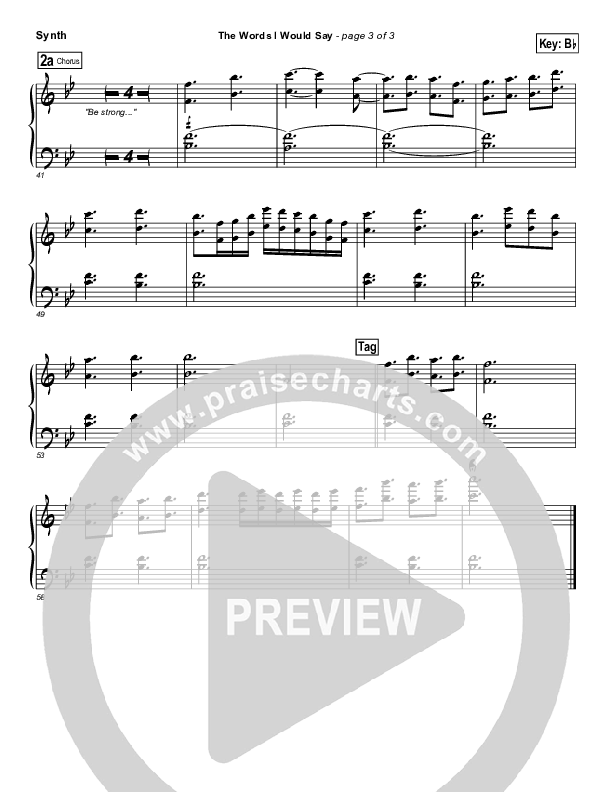 The Words I Would Say Synth Strings (Sidewalk Prophets)