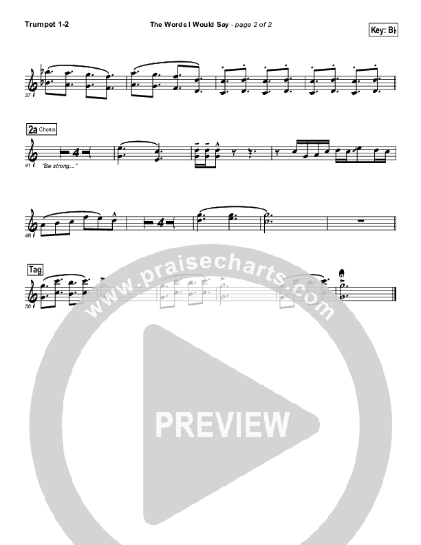 The Words I Would Say Trumpet 1,2 (Sidewalk Prophets)