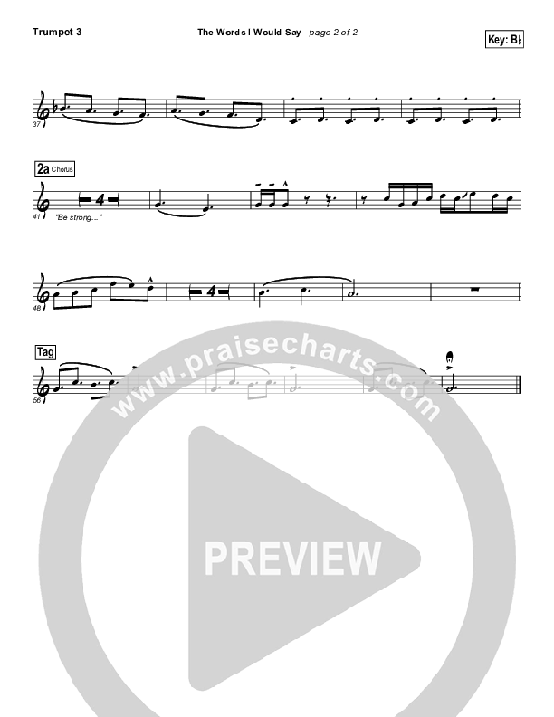 The Words I Would Say Trumpet 3 (Sidewalk Prophets)