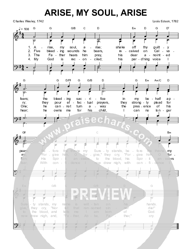 Arise My Soul Arise Choir Sheet (SATB) (Sovereign Grace / Bob Kauflin)