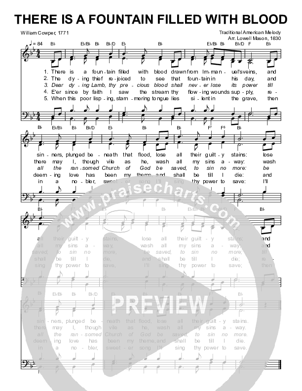 There Is A Fountain Filled With Blood Choir Sheet (SATB) (Sovereign Grace / Bob Kauflin)