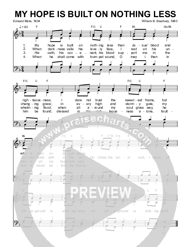 My Hope Is Built On Nothing Less Choir Sheet (SATB) (Sovereign Grace / Bob Kauflin)