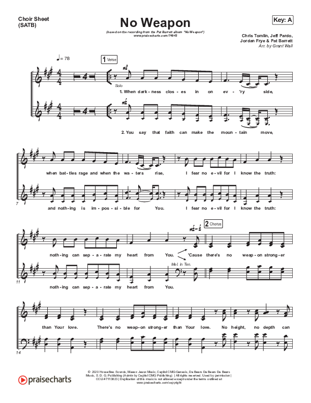 No Weapon Choir Vocals (SATB) (Pat Barrett)