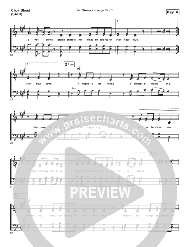No Weapon Choir Sheet (SATB) (Pat Barrett)