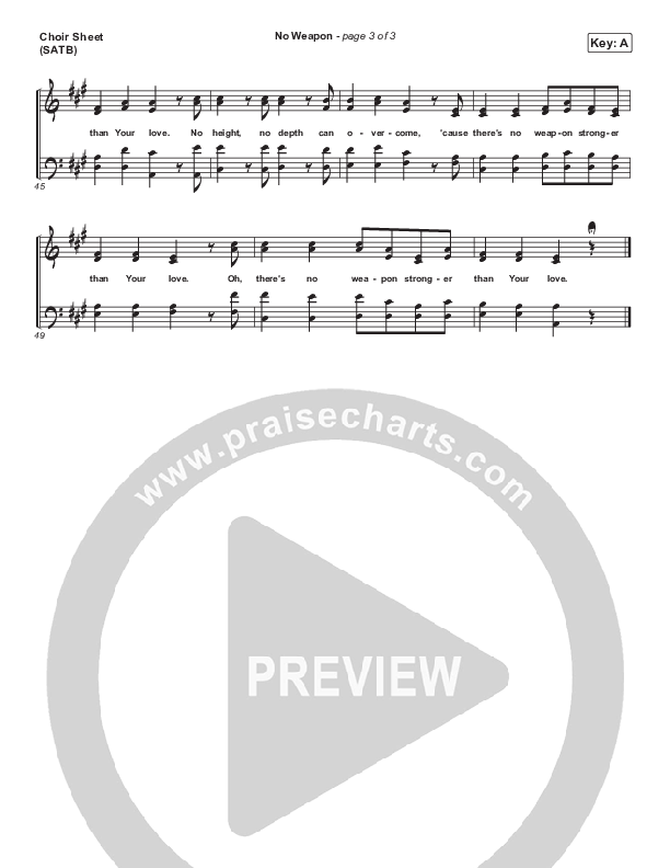 No Weapon Choir Sheet (SATB) (Pat Barrett)