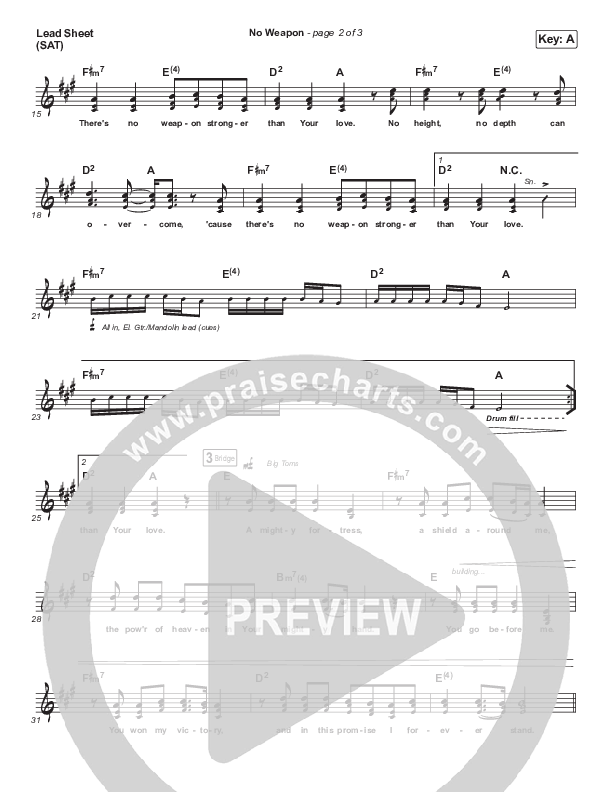 No Weapon Lead Sheet (SAT) (Pat Barrett)