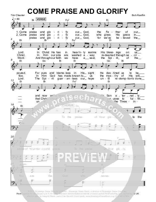 Come Praise And Glorify Choir Sheet (SATB) (Sovereign Grace / Bob Kauflin)