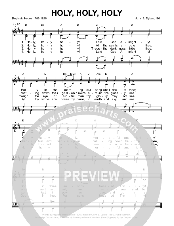 Holy Holy Holy Choir Sheet (SATB) (Sovereign Grace / Bob Kauflin)