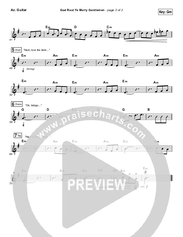 God Rest Ye Merry Gentlemen Acoustic Guitar (MercyMe)