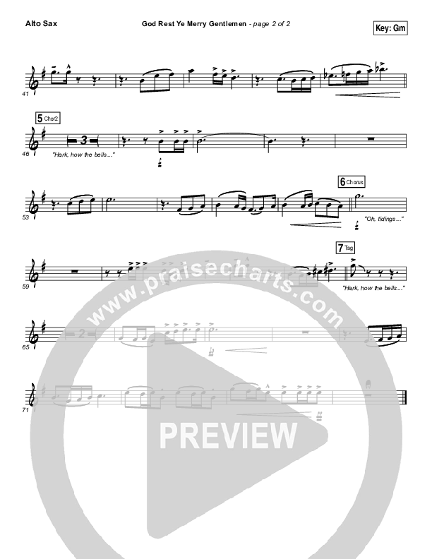 God Rest Ye Merry Gentlemen Alto Sax (MercyMe)