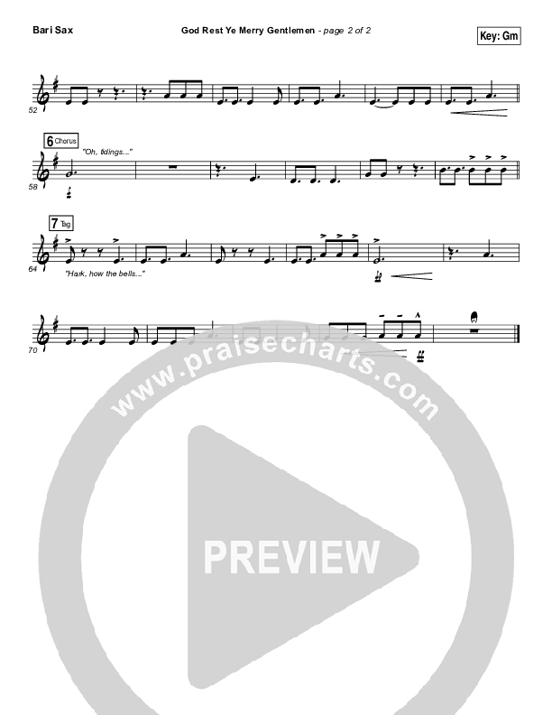 God Rest Ye Merry Gentlemen Bari Sax (MercyMe)