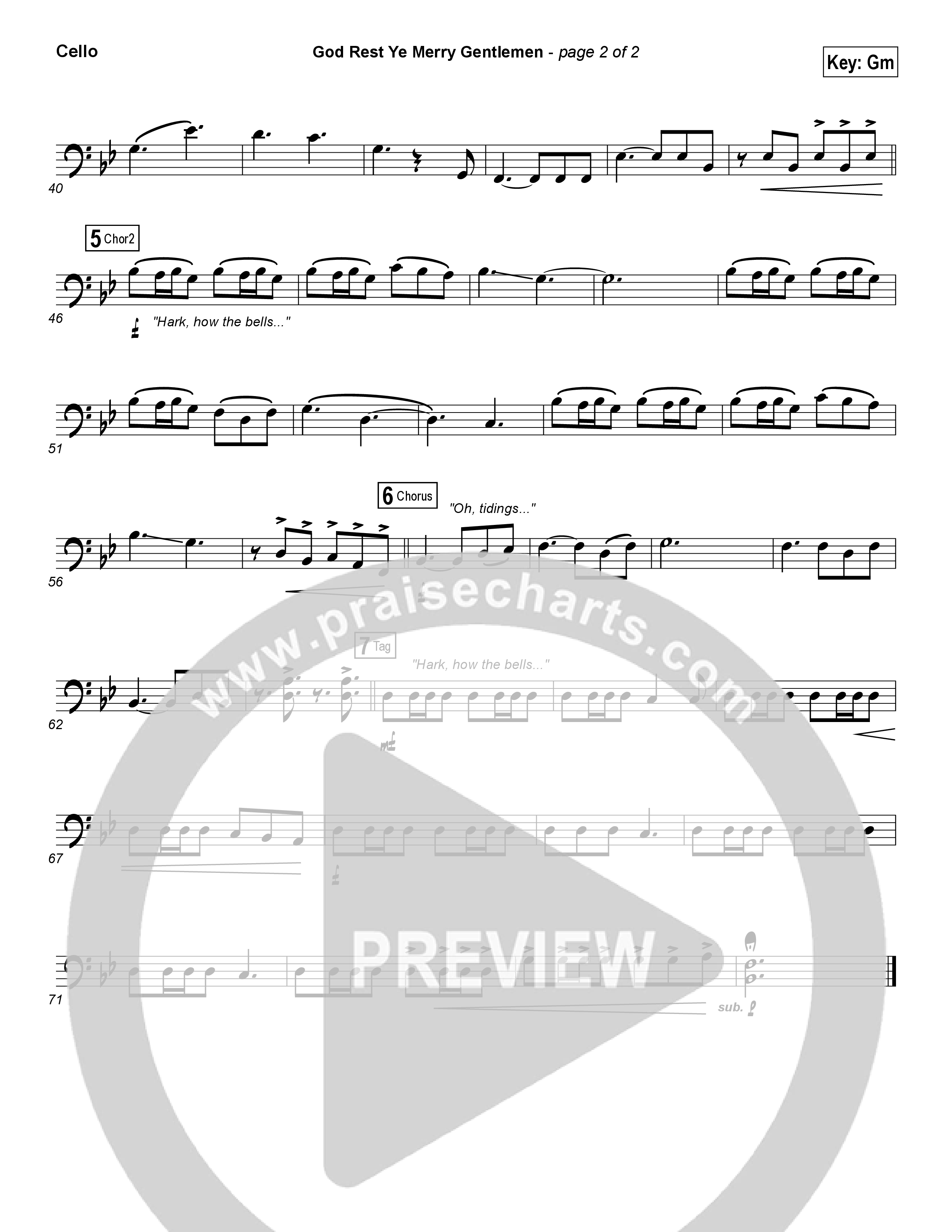 God Rest Ye Merry Gentlemen Cello (MercyMe)