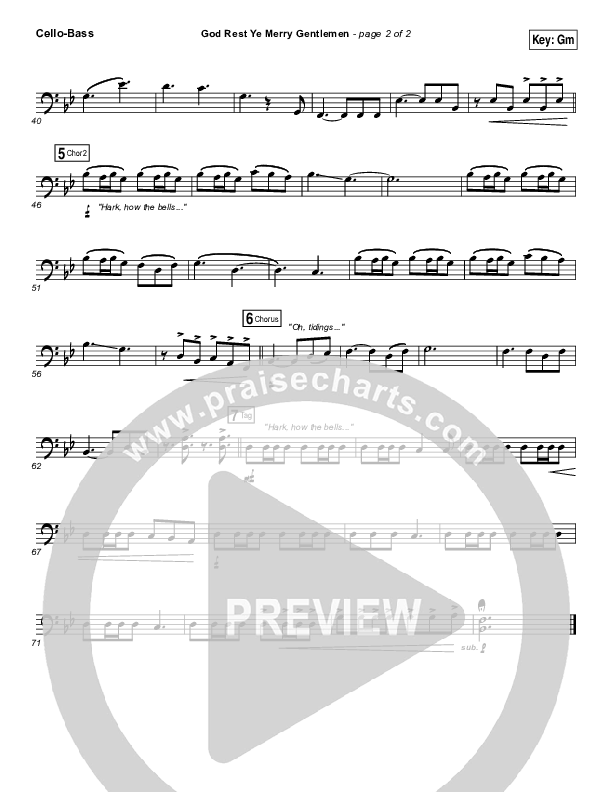 God Rest Ye Merry Gentlemen Cello/Bass (MercyMe)