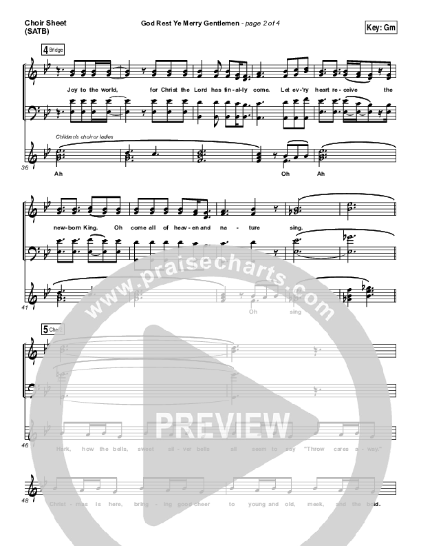 God Rest Ye Merry Gentlemen Choir Sheet (SATB) (MercyMe)