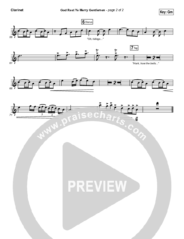 God Rest Ye Merry Gentlemen Clarinet (MercyMe)