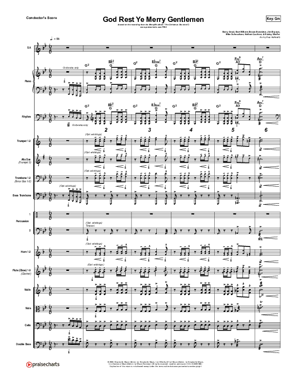 God Rest Ye Merry Gentlemen Conductor's Score (MercyMe)