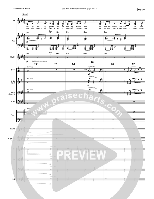 God Rest Ye Merry Gentlemen Conductor's Score (MercyMe)