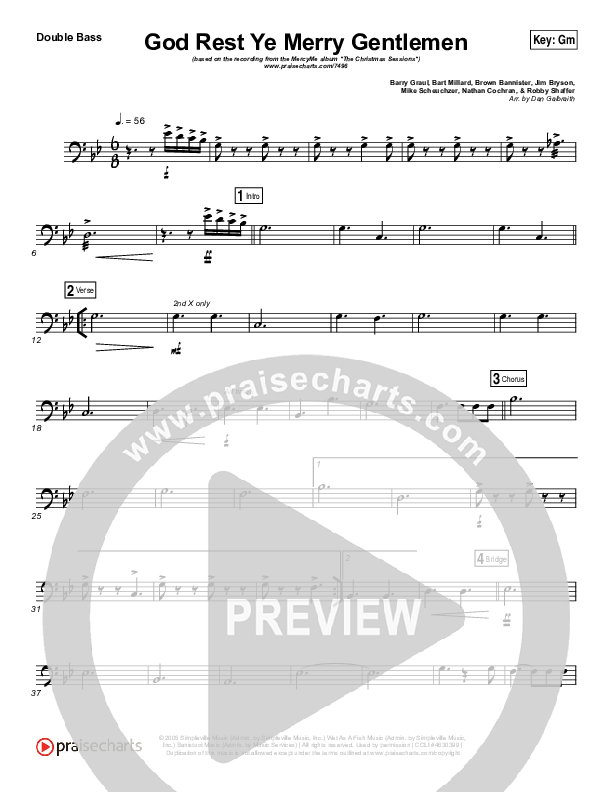 God Rest Ye Merry Gentlemen Double Bass (MercyMe)