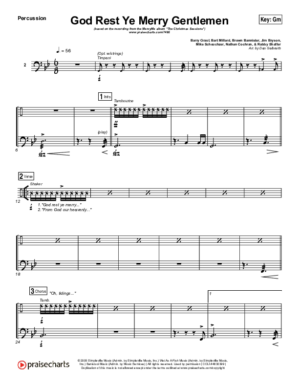 God Rest Ye Merry Gentlemen Percussion (MercyMe)