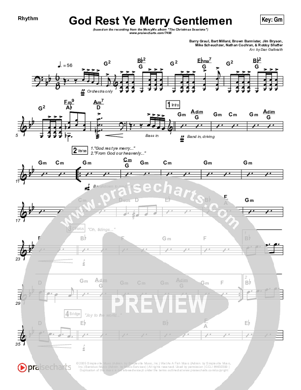 God Rest Ye Merry Gentlemen Rhythm Chart (MercyMe)