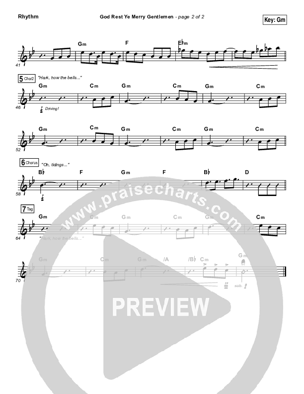 God Rest Ye Merry Gentlemen Rhythm Chart (MercyMe)