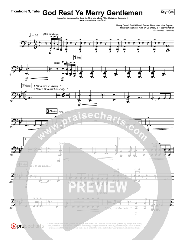 God Rest Ye Merry Gentlemen Trombone 3/Tuba (MercyMe)