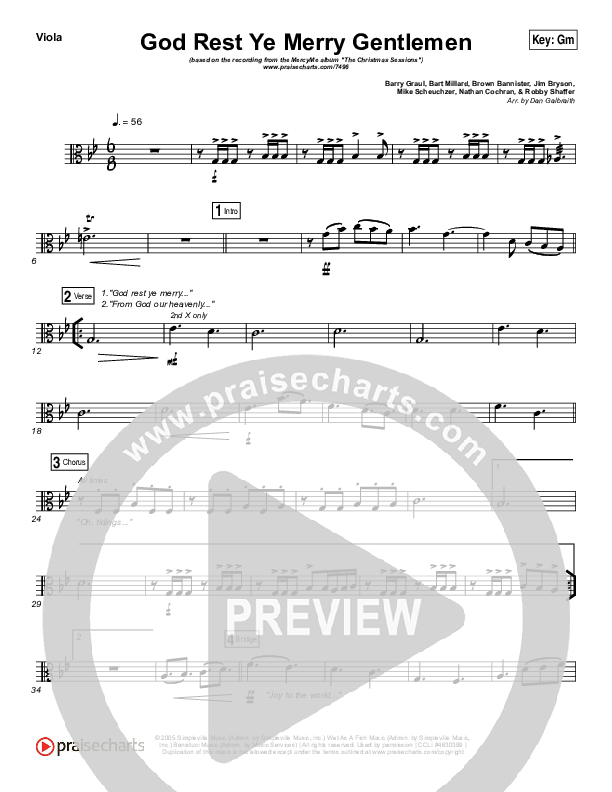 God Rest Ye Merry Gentlemen Viola (MercyMe)