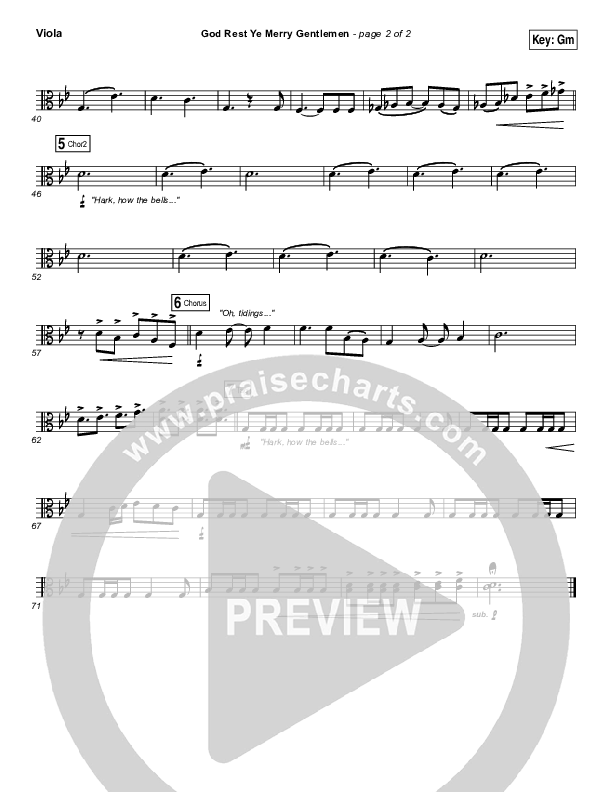 God Rest Ye Merry Gentlemen Viola (MercyMe)