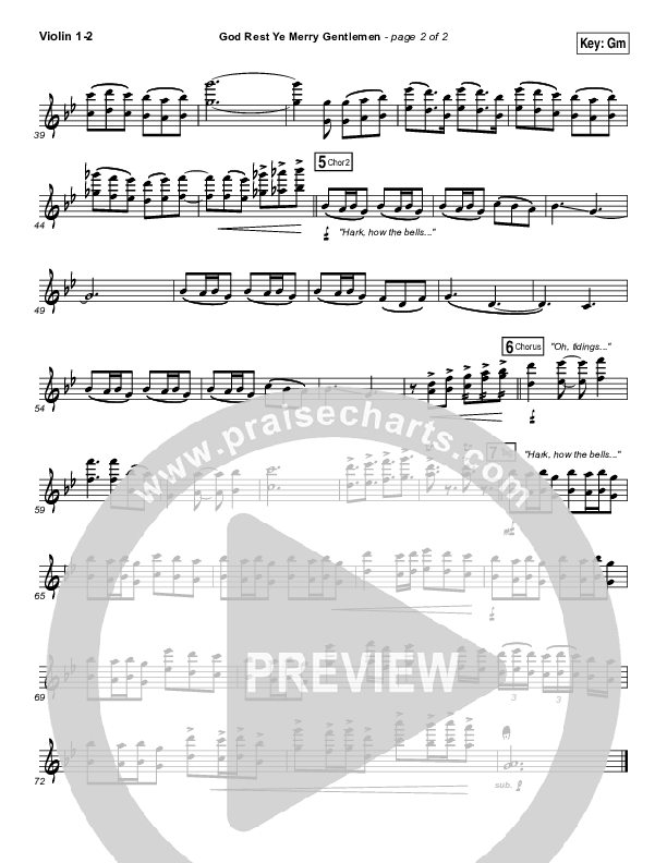 God Rest Ye Merry Gentlemen Violin 1/2 (MercyMe)