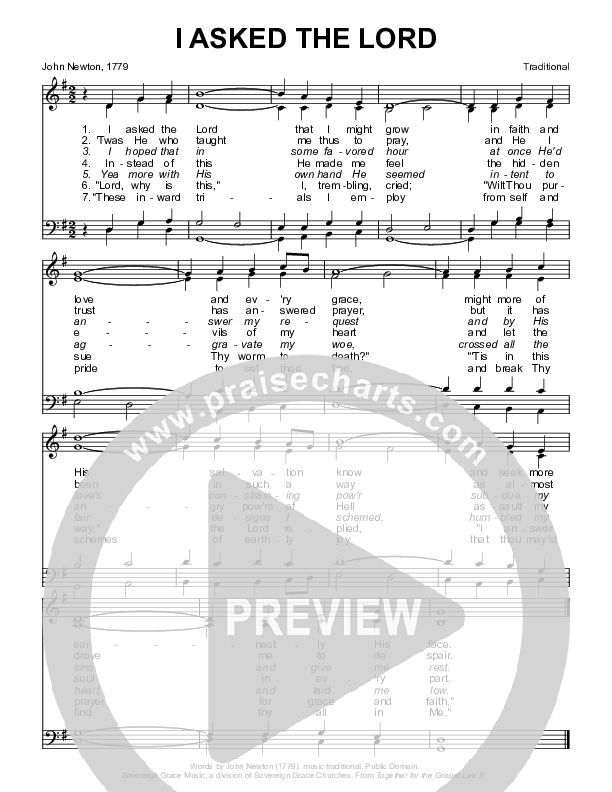 I Asked The Lord Choir Sheet (SATB) (Sovereign Grace / Bob Kauflin)
