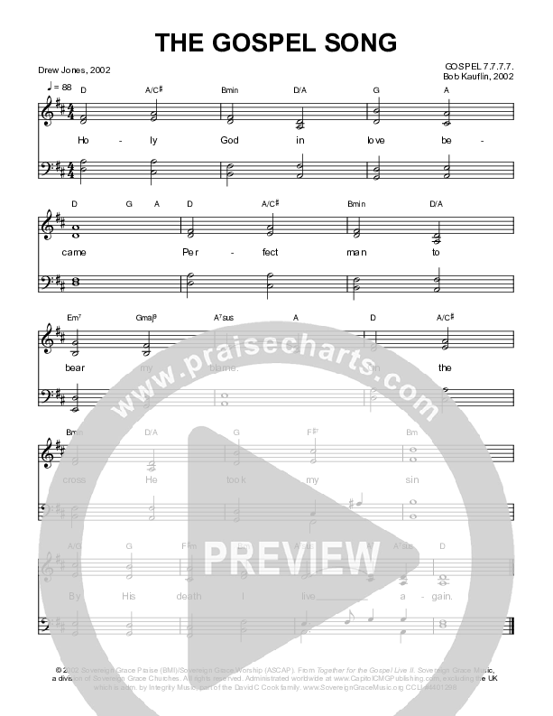 The Gospel Song Choir Sheet (SATB) (Sovereign Grace / Bob Kauflin)