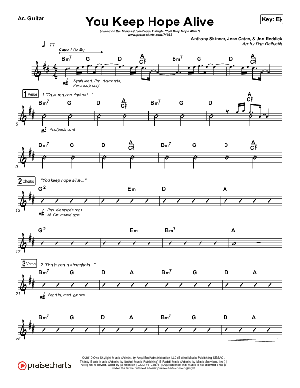 You Keep Hope Alive Acoustic Guitar (Mandisa / Jon Reddick)